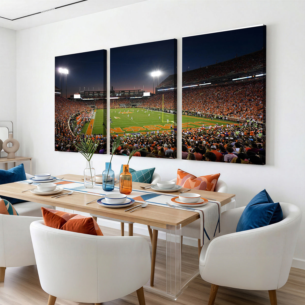 32340-MGV-CV-36X24 - Clemson University Tigers Art Print, Football Team Print