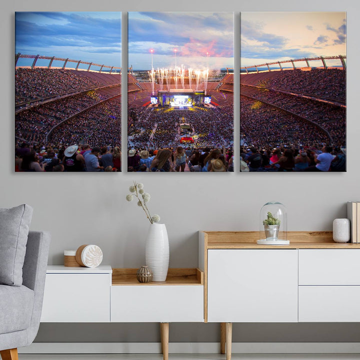 Denver Broncos Football Team Print - Empower Field at Mile High Stadium Wall Art Canvas Print