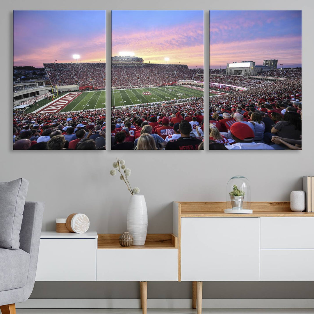 Indiana University Hoosiers Football Team Print - Bloomington Memorial Stadium Wall Art Canvas Print