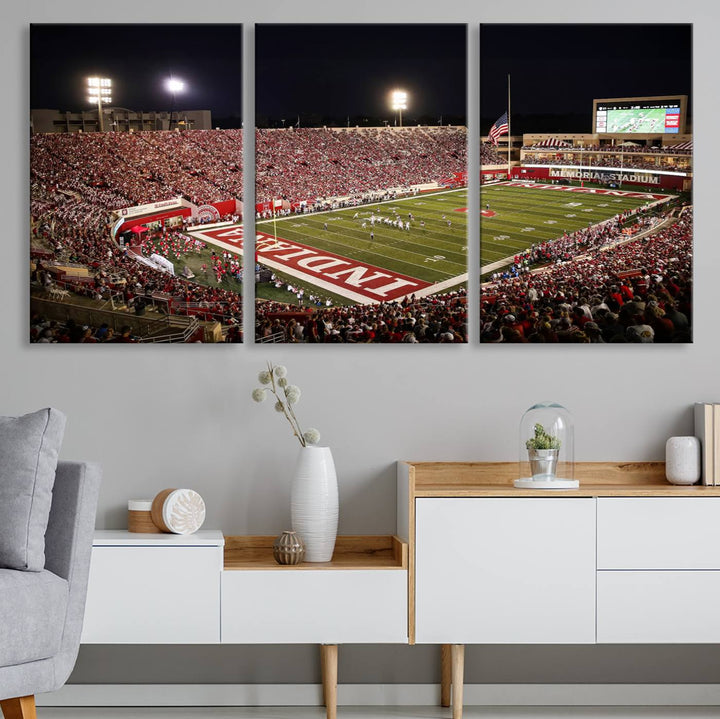 Indiana University Hoosiers Football Team Print - Bloomington Memorial Stadium Wall Art Canvas Print