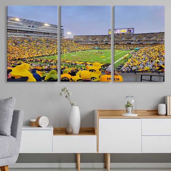 Iowa University Hawkeyes Football Team Print - Iowa City Kinnick Stadium Wall Art Canvas Print