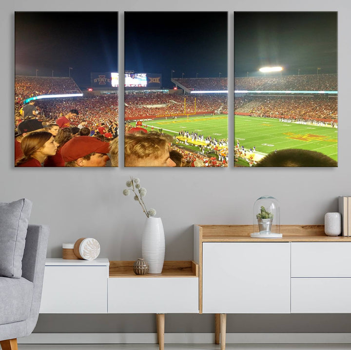 Iowa State University Cyclones Football Team Print - Jack Trice Stadium Ames Wall Art Canvas Print