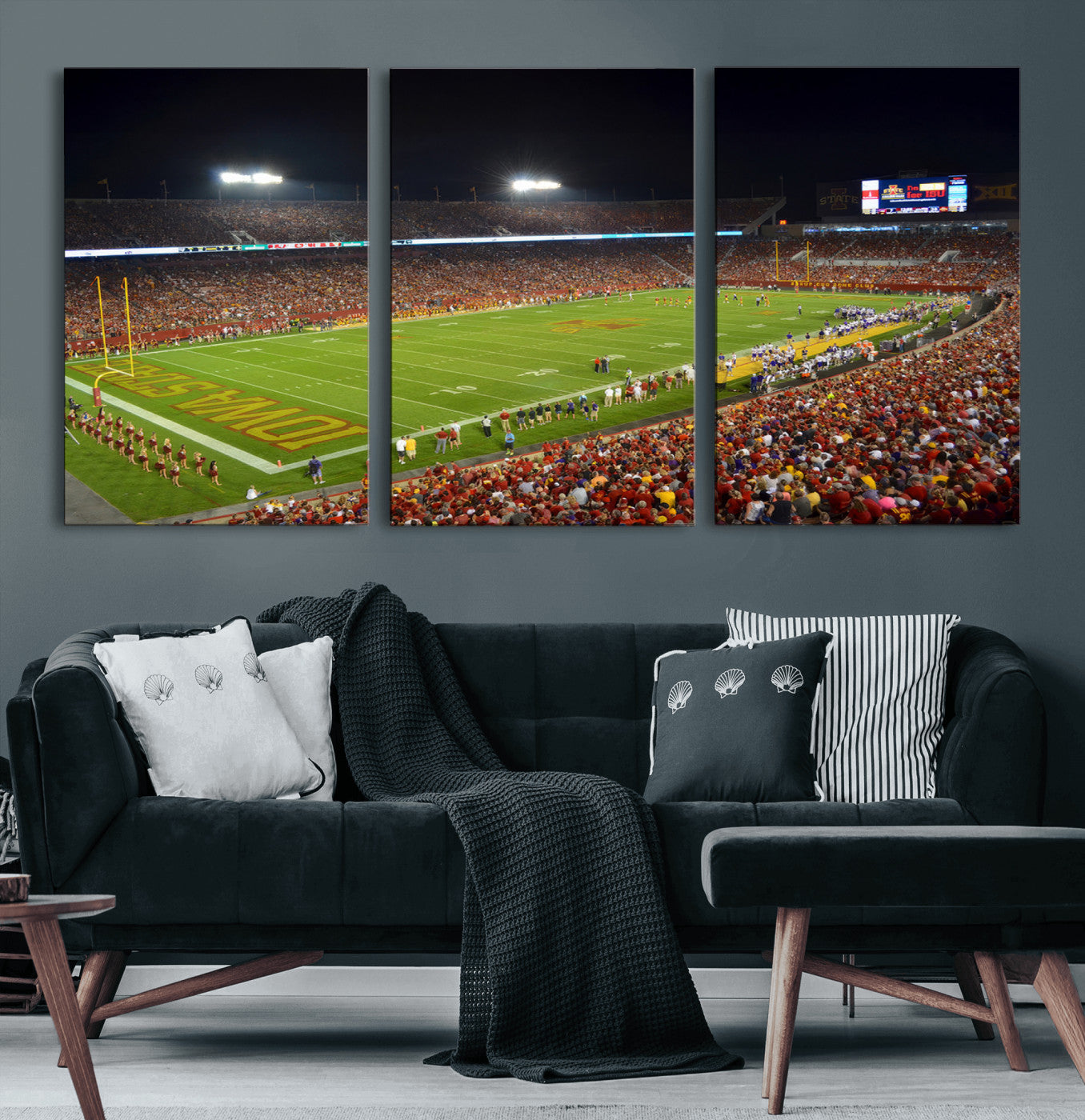 27211-MGV-CV-60X30-3P-Iowa State University Cyclones Football Team Print - Ames Jack Trice Stadium Canvas Print
