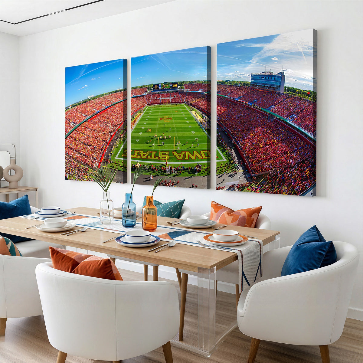 36706-MGV-CV-24X16 - Iowa State University Cyclones Football Team Print, Ames, Framed and Ready to Hang
