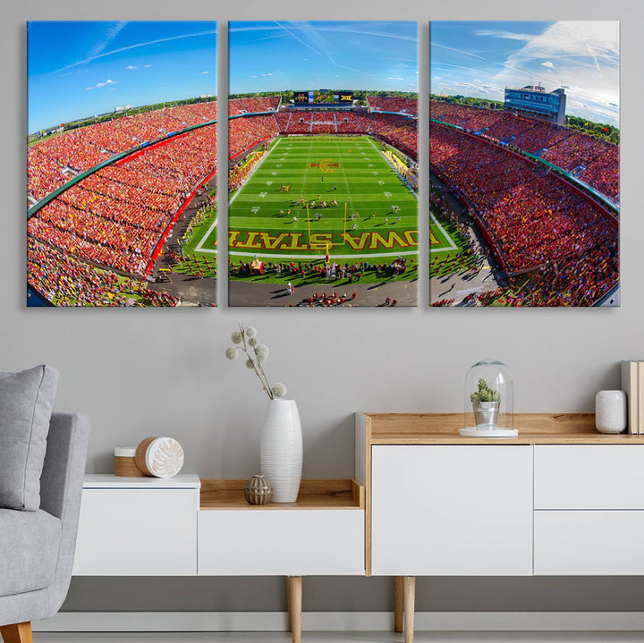 Iowa State University Cyclones Football Team Print - Ames Jack Trice Stadium Wall Art Canvas Print