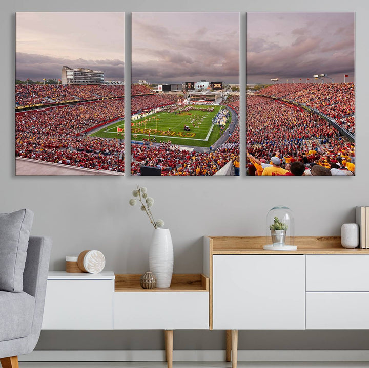 Iowa State University Cyclones Football Team Print - Ames Jack Trice Stadium Wall Art Canvas Print