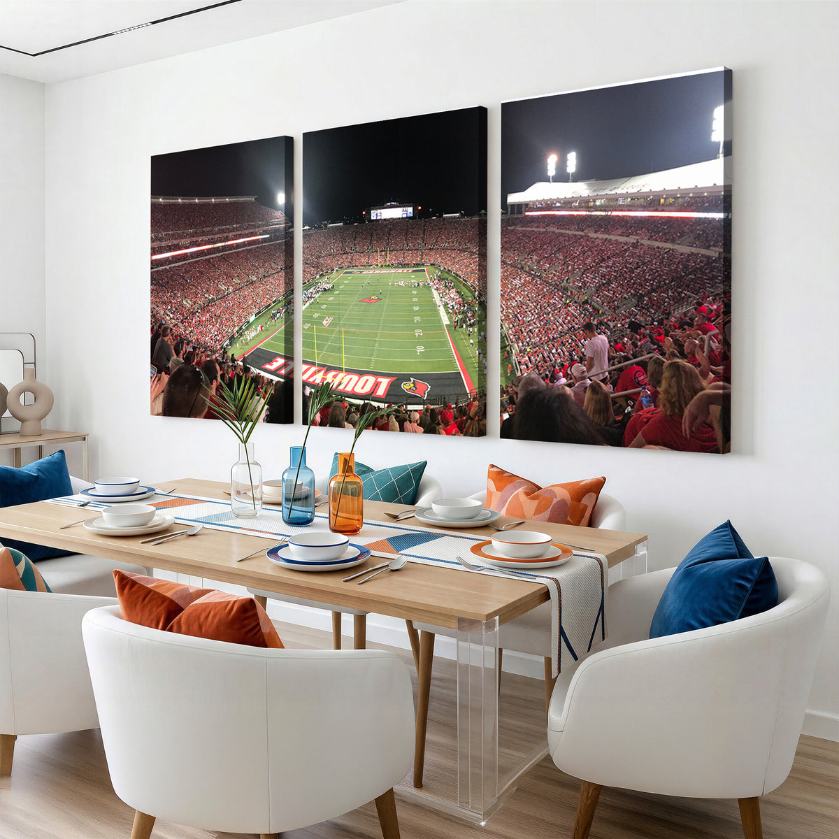 51251-MGV-CV-36X24 - University of Louisville Cardinals Football Team Print - Louisville Cardinal Stadium Wall Art Canvas