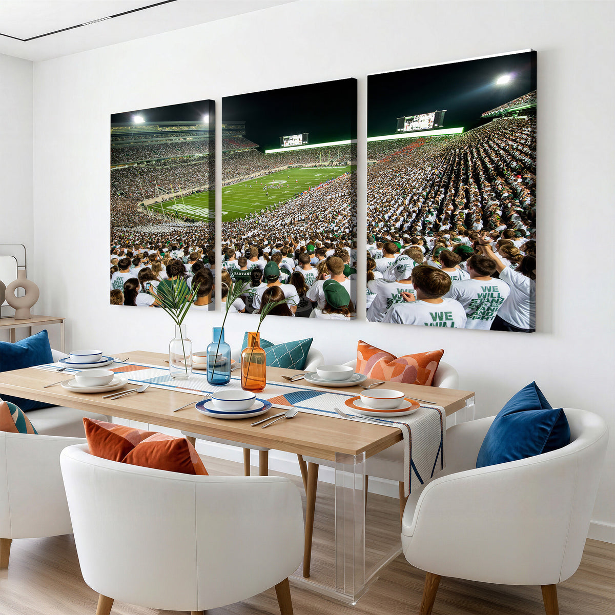 30457-MGV-CV-36X24 - Michigan State Spartans Football Canvas Print, East Lansing