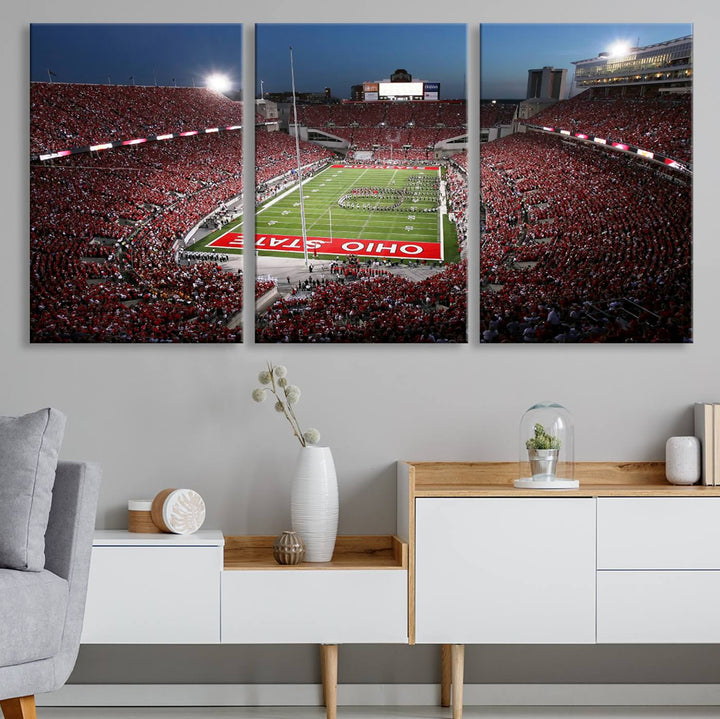 Ohio State University Buckeyes Football Team Print - Columbus Ohio Stadium Wall Art Canvas Print