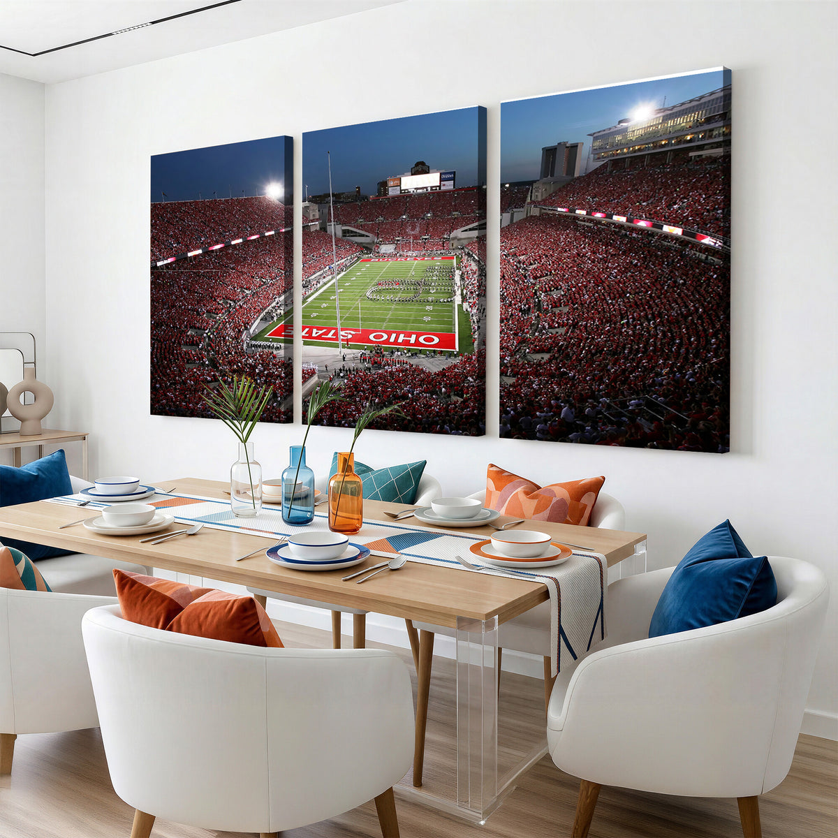 98743-MGV-CV-36X24 - Ohio State University Buckeyes Football Team Print, Home Bar Wall Decor