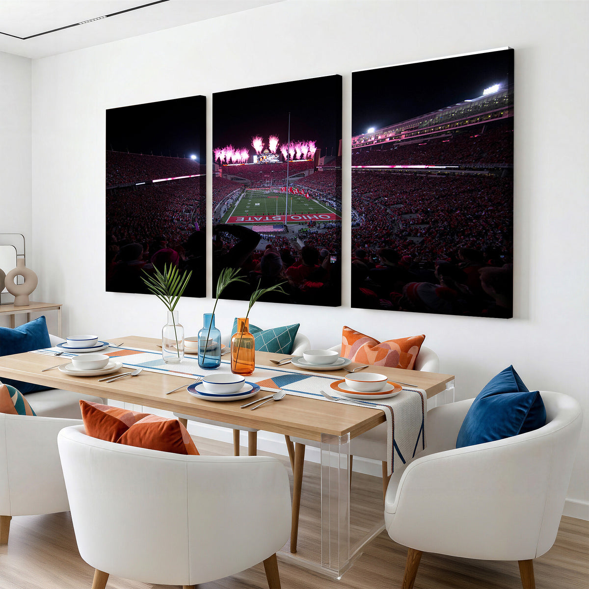 20483-MGV-CV-36X24 - Ohio State University Buckeyes Football Team Print, Extra Large Game Room Wall Decor