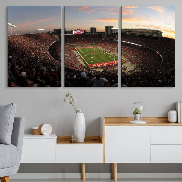 Ohio State University Buckeyes Football Team Print - Columbus Ohio Stadium Wall Art Canvas Print