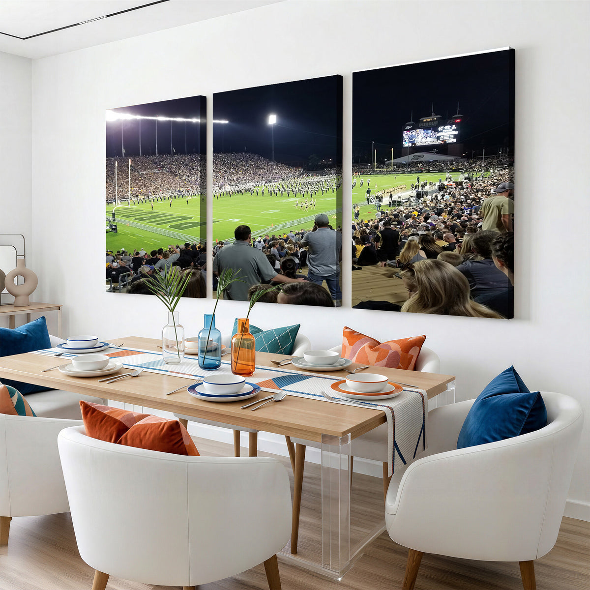 56796-MGV-CV-36X24 - Purdue University Boilermakers Football Team Print, West Lafayette Ross-Ade Stadium