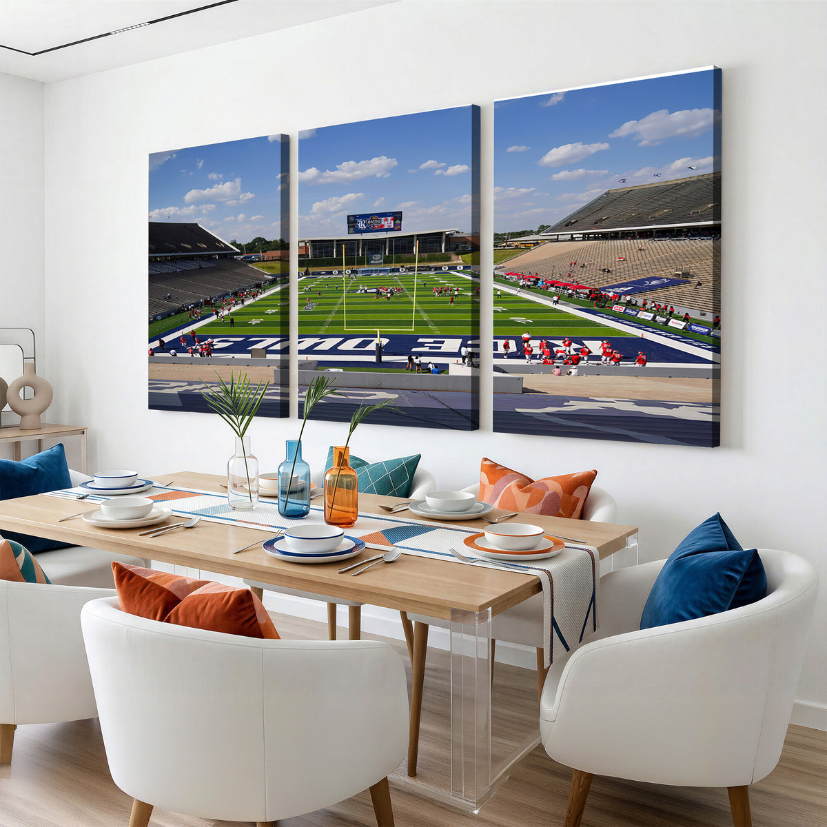 92248-MGV-CV-36X24 - Rice University Owls Football Team Print, Houston Rice Stadium