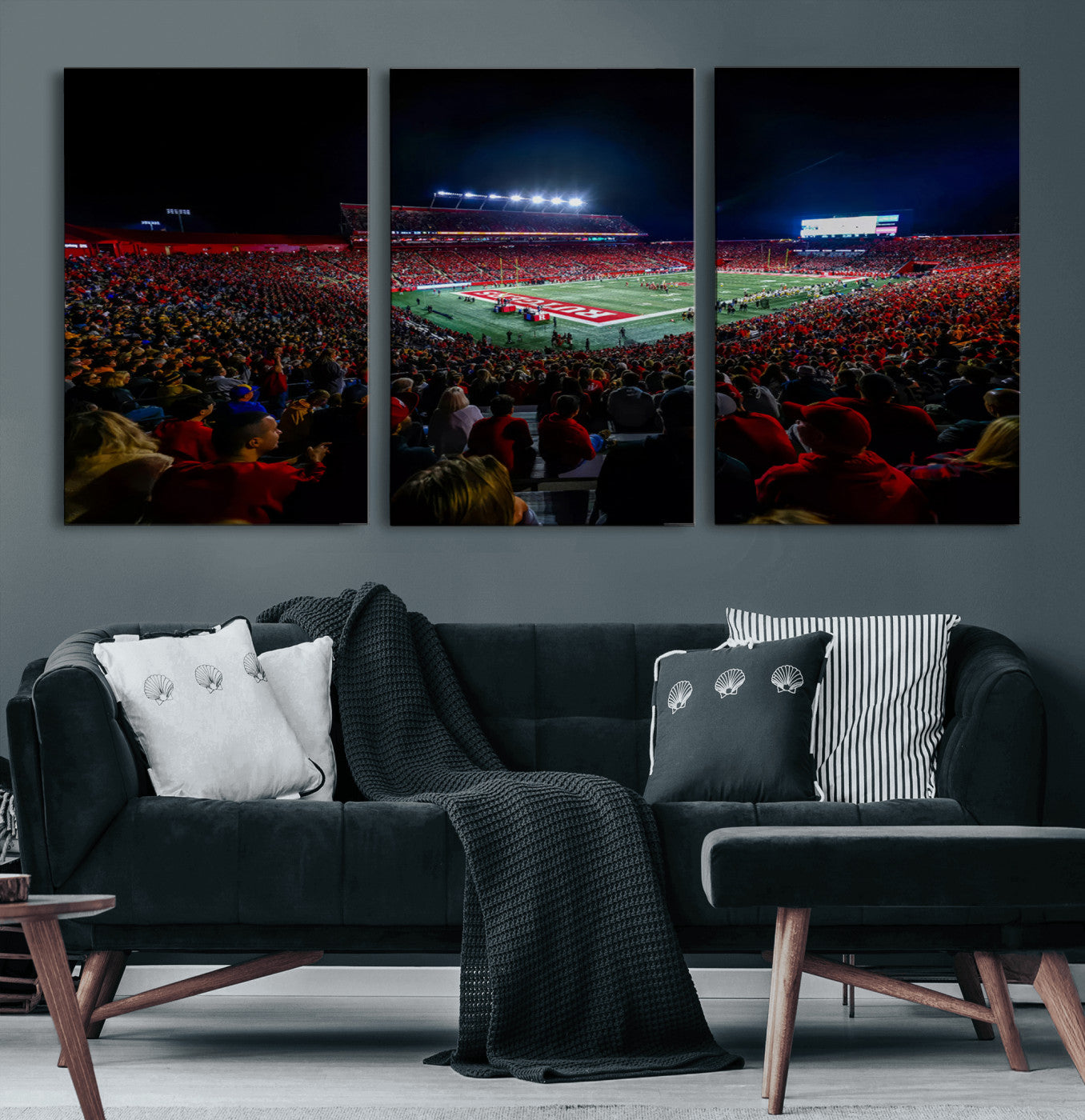 MGV-CV-60X30-3P - Rutgers Scarlet Knights Football Team Print - SHI Stadium, Piscataway Wall Art Canvas Print