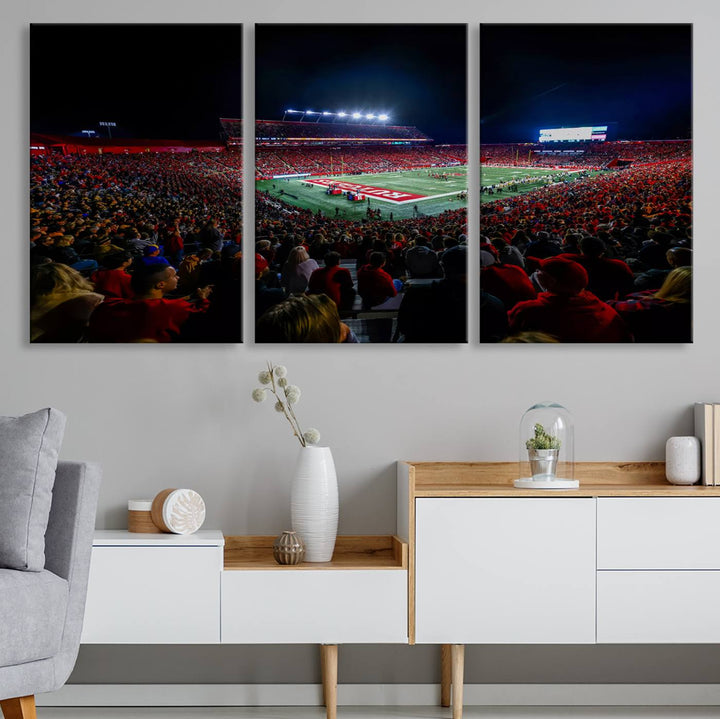 Rutgers Scarlet Knights Football Team Print - SHI Stadium, Piscataway Wall Art Canvas Print