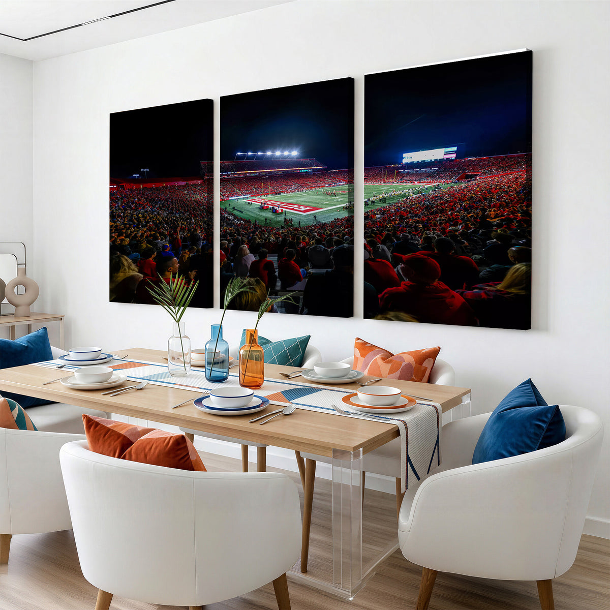 18115-MGV-CV-36X24 - Rutgers Scarlet Knights Football Team Print, SHI Stadium, Framed and Ready to Hang