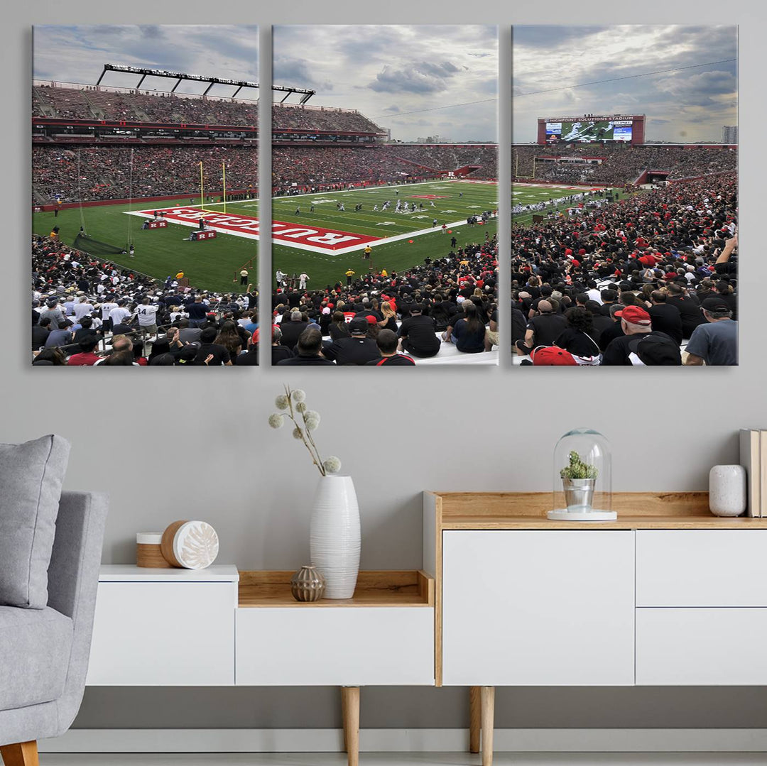 Rutgers Scarlet Knights Football Team Print - SHI Stadium, Piscataway Wall Art Canvas Print