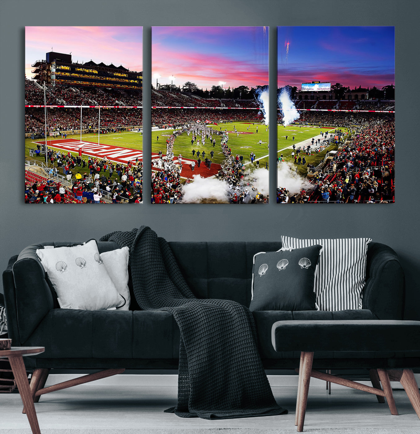 25557-MGV-CV-60X30-3P-Stanford University Cardinal Football Team Print - Stanford Stadium Wall Art Canvas Print