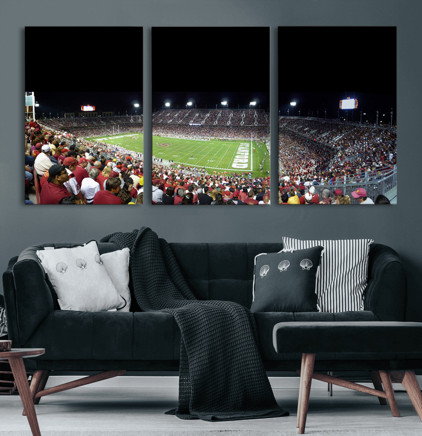 MGV-CV-60X30-3P - Stanford University Cardinal Football Team Print - Stanford Stadium Wall Art Canvas Print