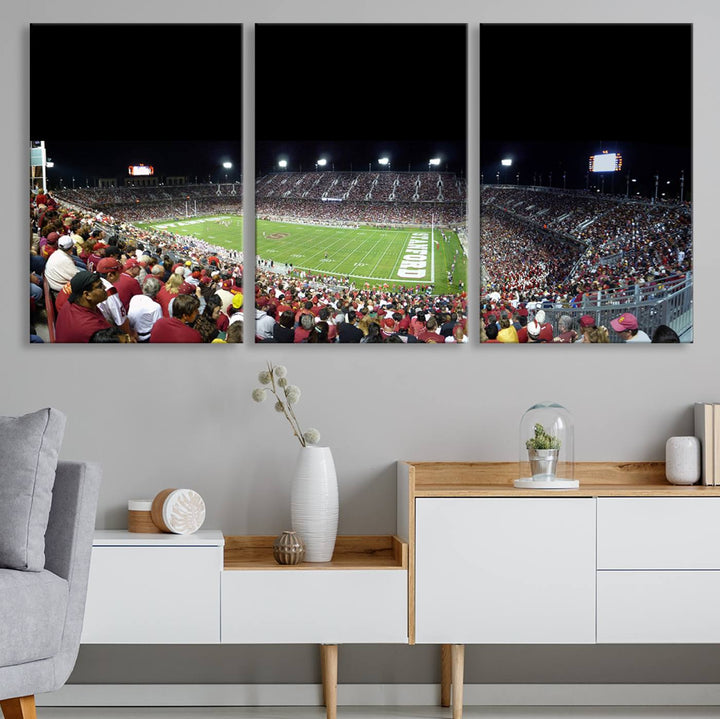 Stanford University Cardinal Football Team Print - Stanford Stadium Wall Art Canvas Print