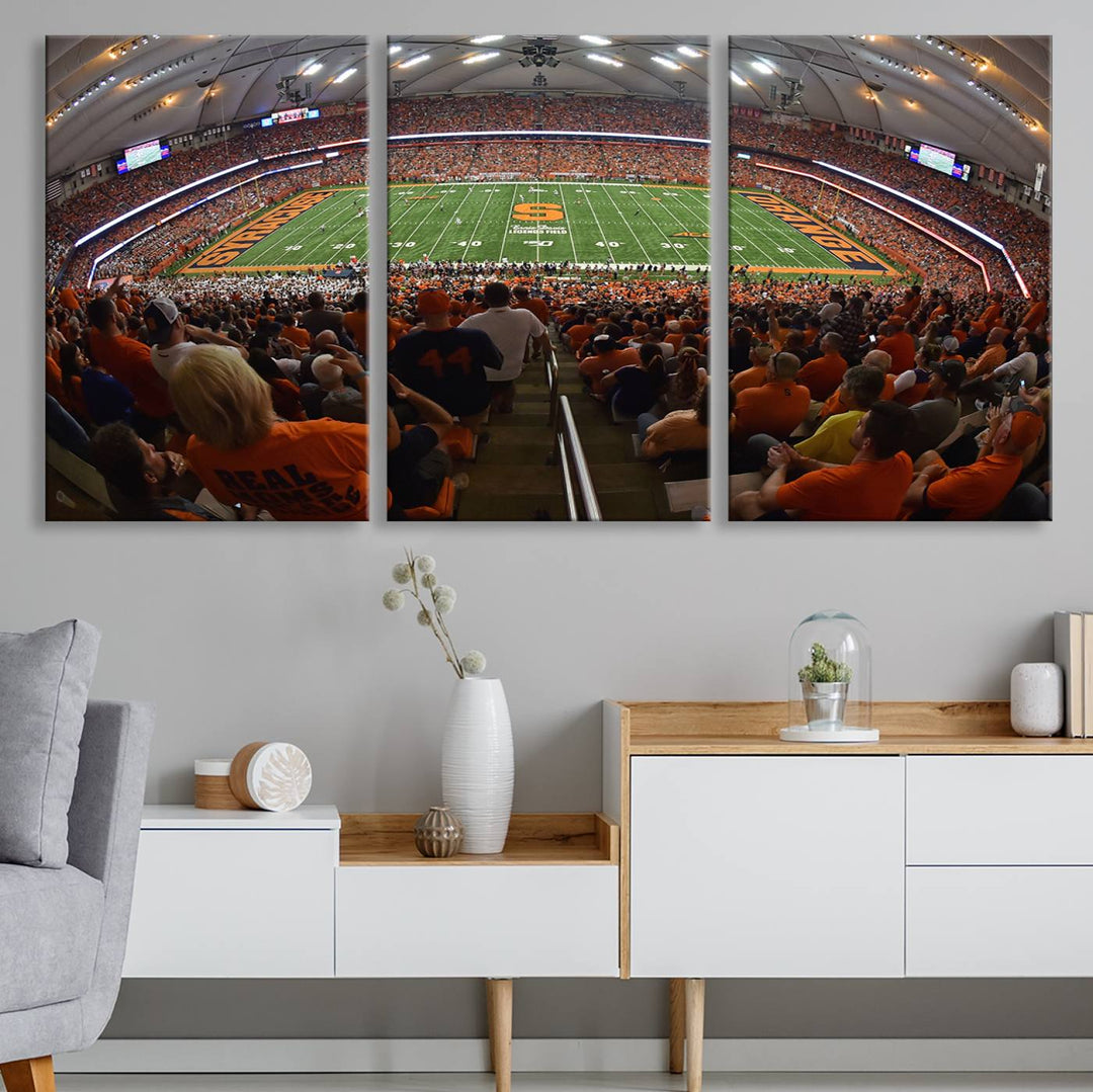 Syracuse University Orange Football Team Print - Syracuse JMA Wireless Dome Wall Art Canvas Print