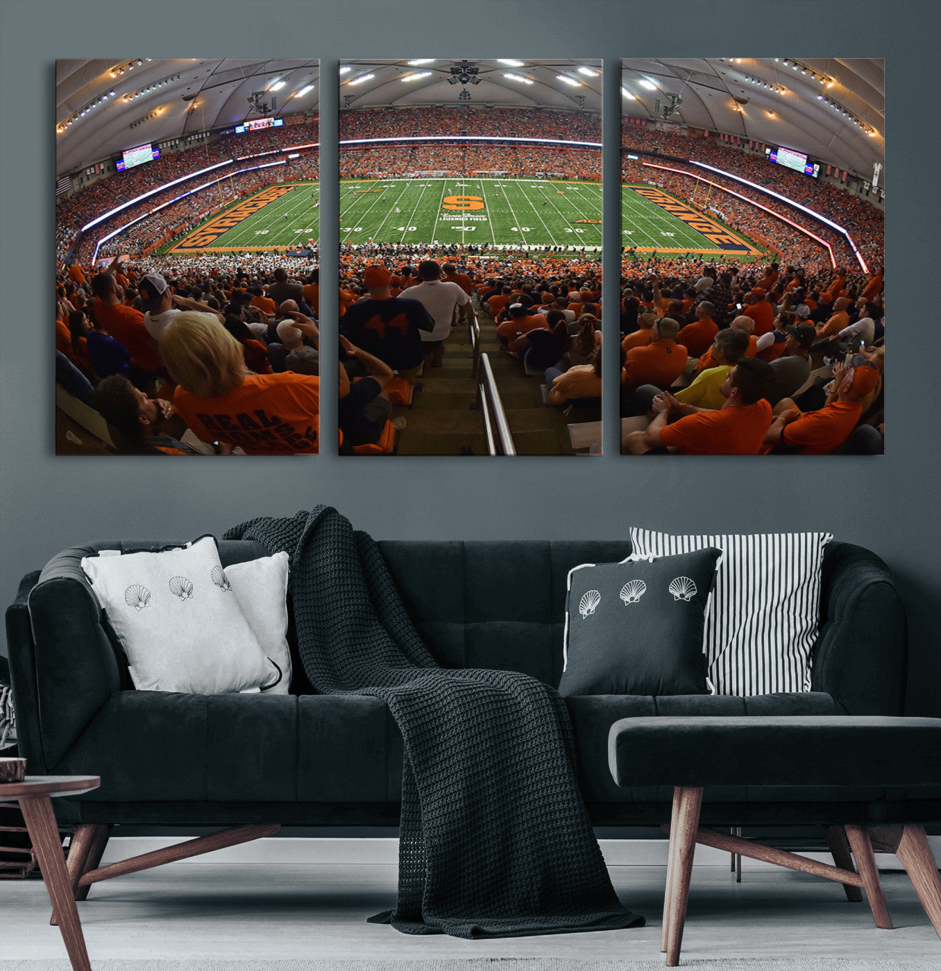MGV-CV-60X30-3P - Syracuse University Orange Football Canvas Print, Football Team Print - Syracuse JMA Wireless Dome