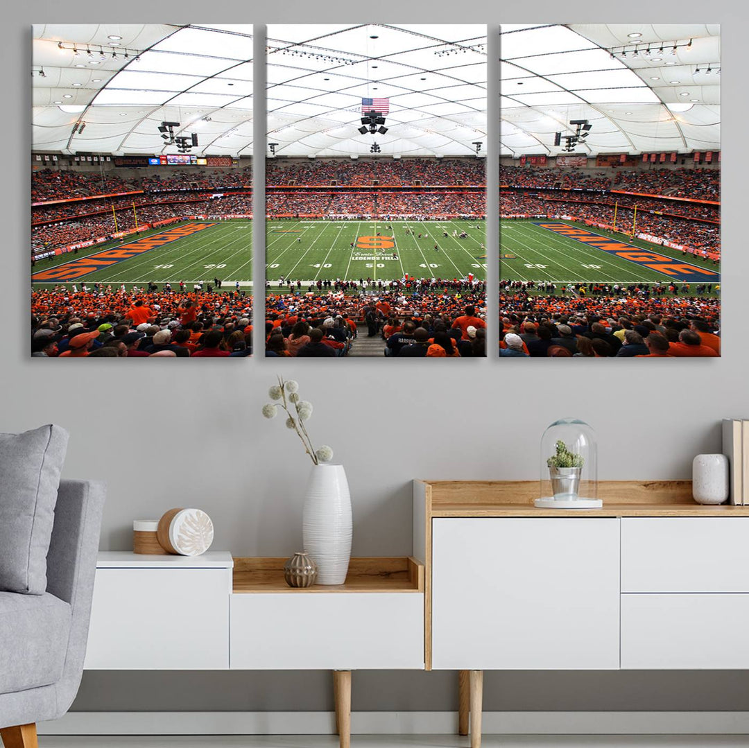 Syracuse University Orange Football Team Print - Syracuse JMA Wireless Dome Wall Art Canvas Print.