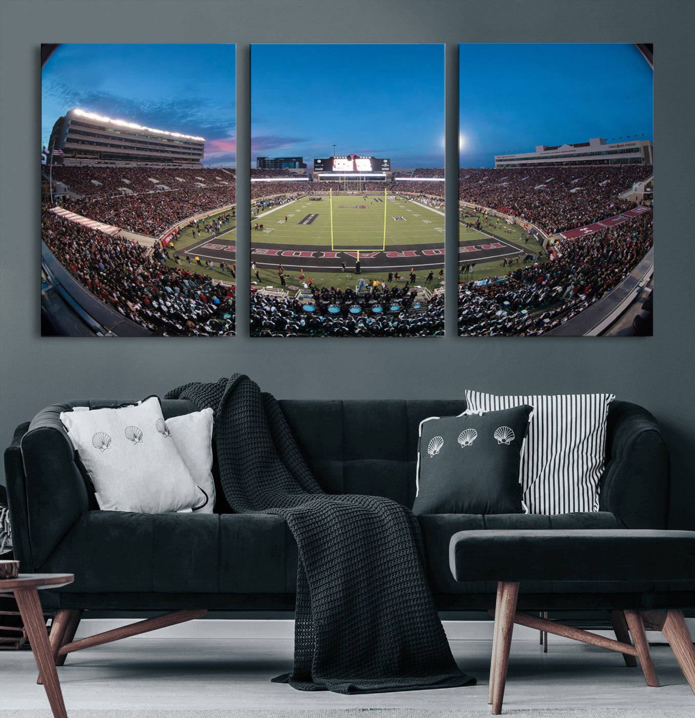 MGV-CV-60X30-3P - Texas Tech Red Raiders Canvas, Framed Football Team Print - Lubbock Jones AT&T Stadium Wall Art
