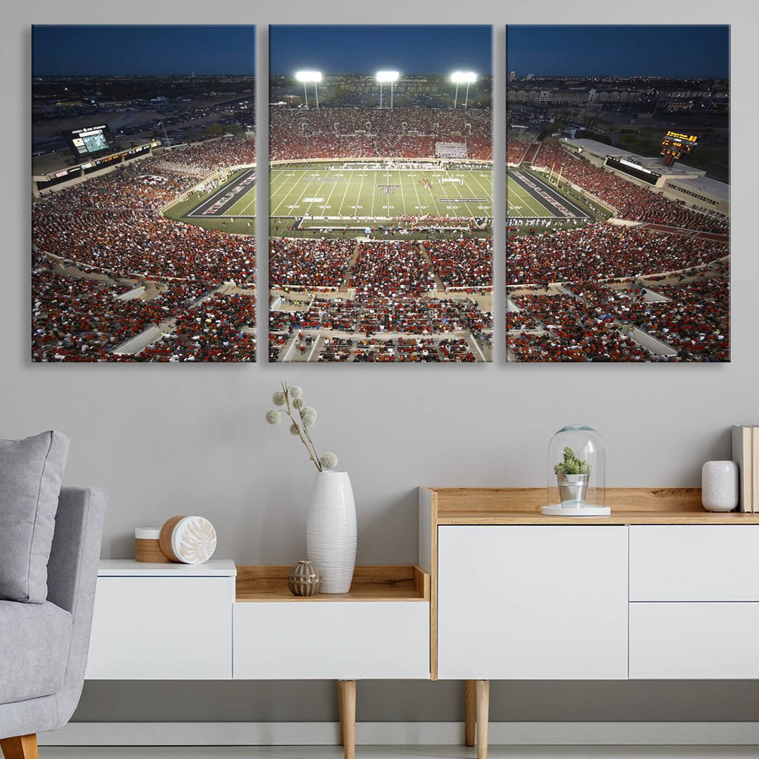 Texas Tech Red Raiders Football Team Print - Lubbock Jones AT&T Stadium Wall Art Canvas Print