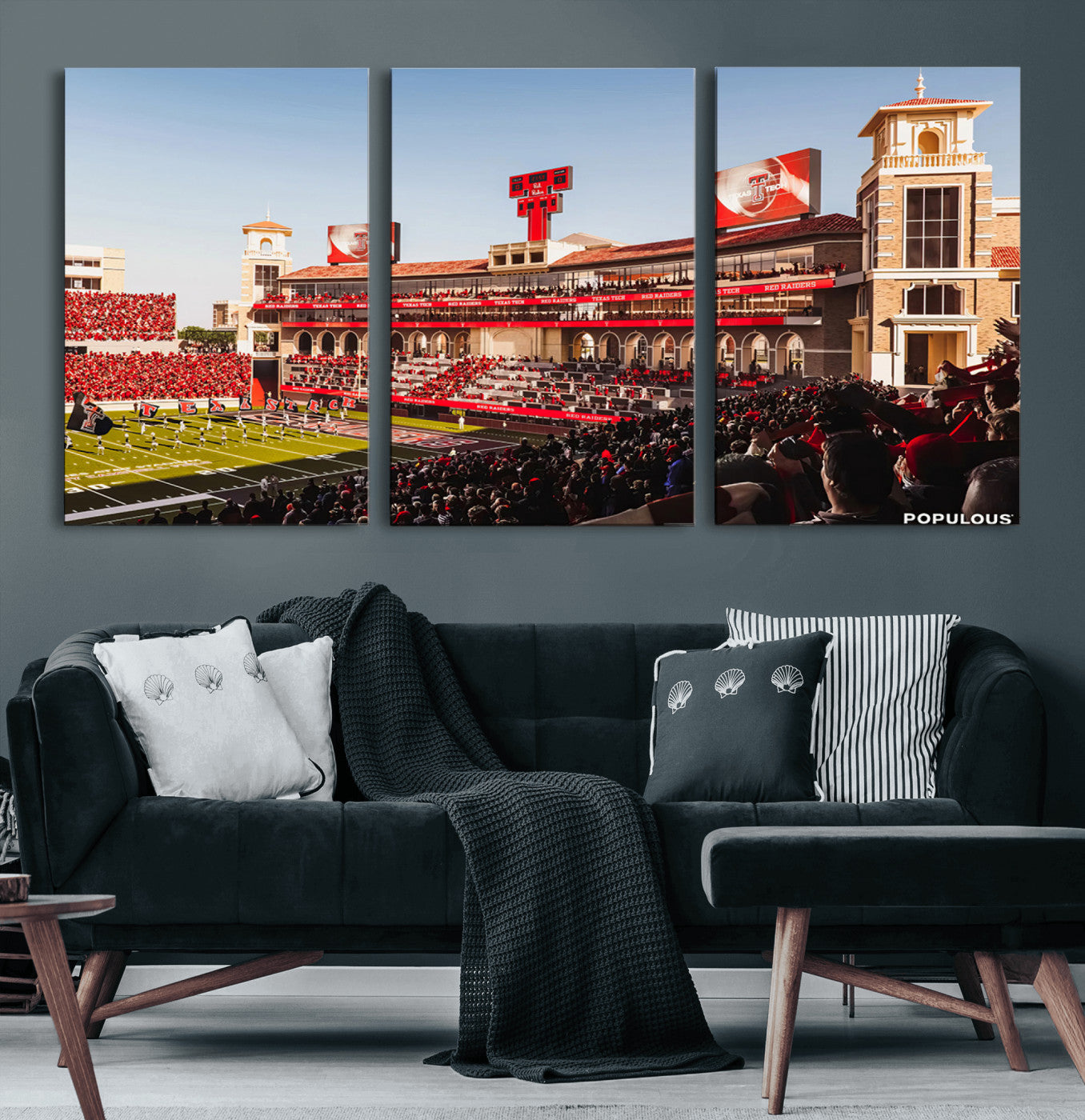 MGV-CV-60X30-3P - Jones AT&T Stadium Texas Tech Red Raiders Wall Art | Large Att Stadium Canvas Print | College