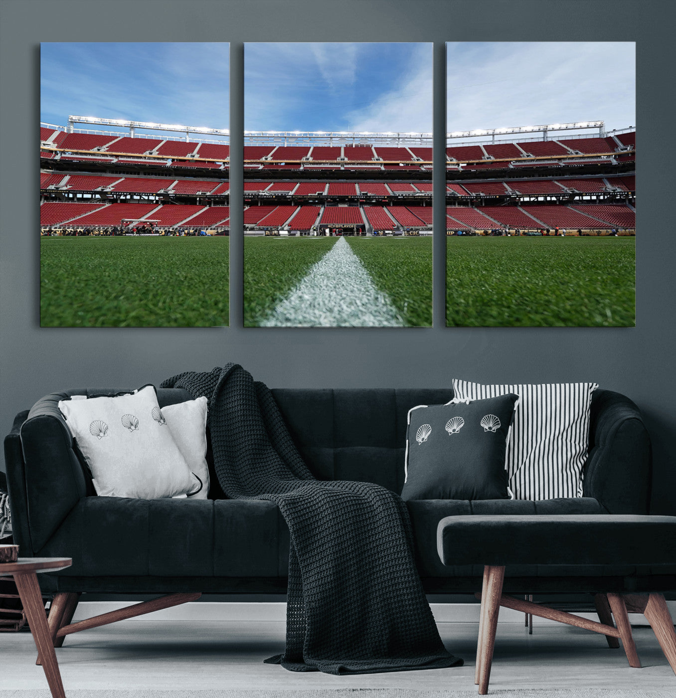 83238-MGV-CV-60X30-3P-University of Tulsa Golden Hurricane Football Team Print - Tulsa H.A. Chapman Stadium Wall Art