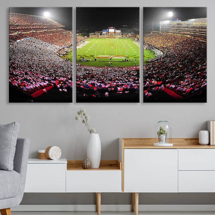 University of Maryland Terrapins Football Team Print - College Park SECU Stadium Wall Art Canvas Print