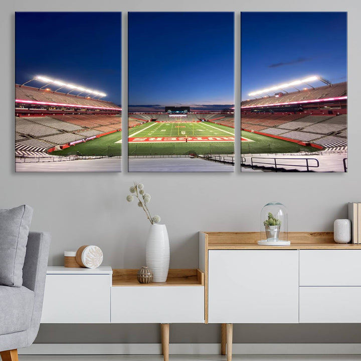 Rutgers Scarlet Knights Football Team Print - Piscataway SHI Stadium Wall Art Canvas Print