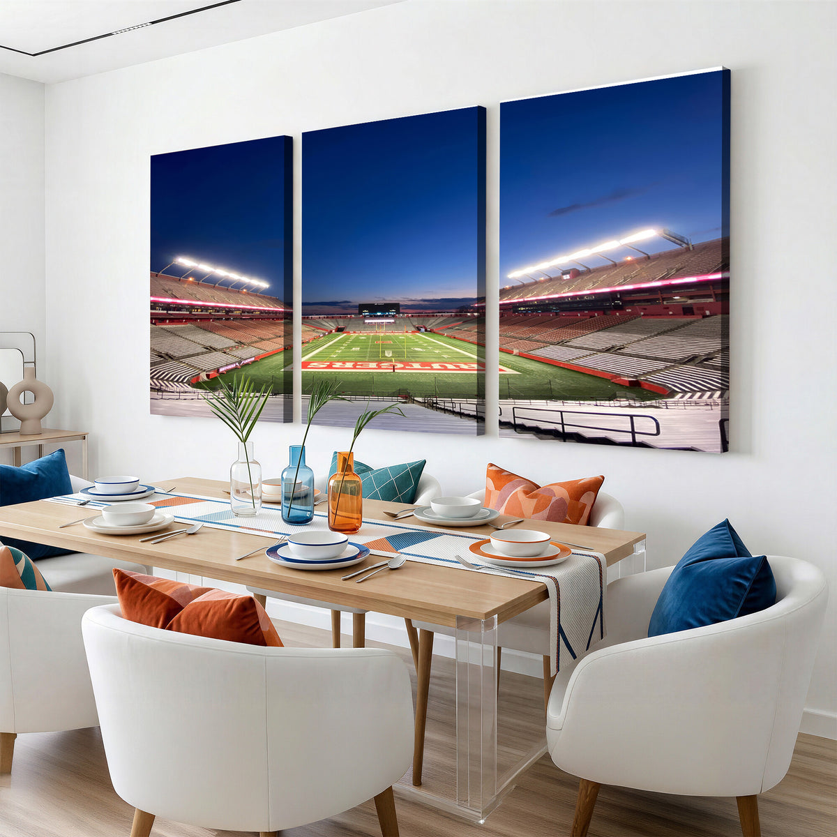15051-MGV-CV-36X24 - Rutgers Scarlet Knights Football Team Print, Piscataway SHI Stadium