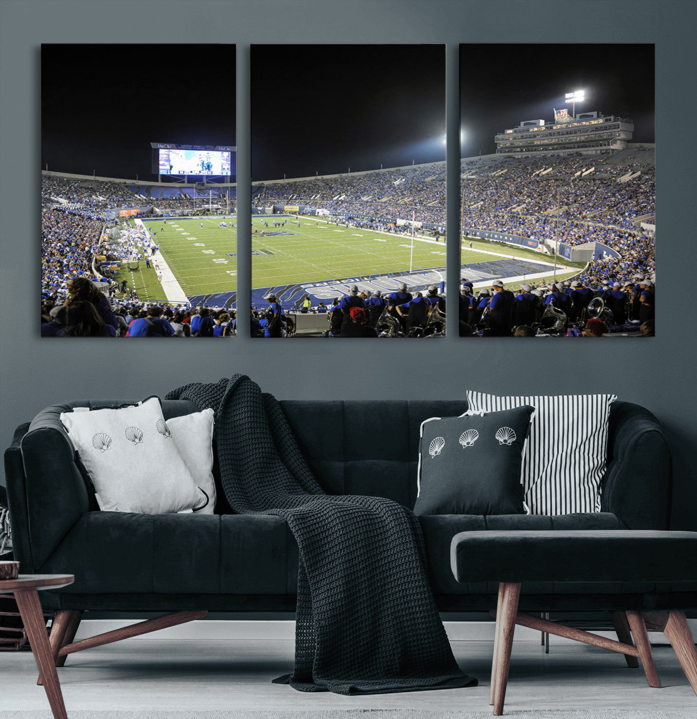 10894-MGV-CV-60X30-3P-University of Memphis Tigers Football Team Print - Memphis Simmons Bank Liberty Stadium Wall Art