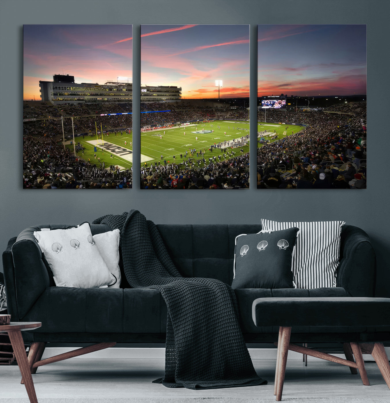 64416-MGV-CV-60X30-3P-The University of Connecticut UCONN Huskies Football Team Print - East Hartford Pratt & Whitney