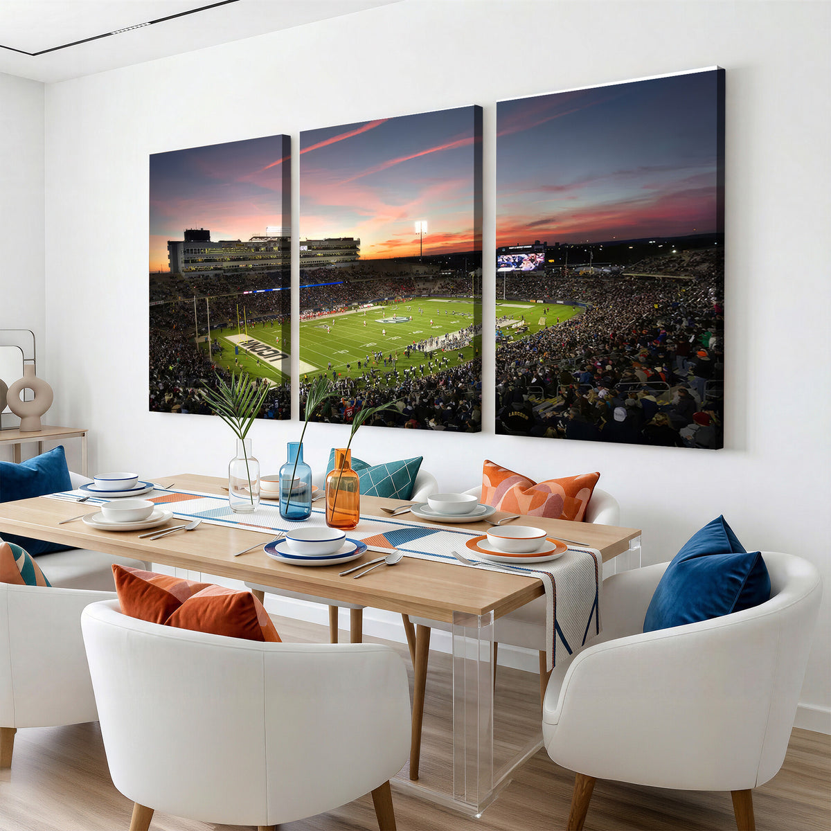 64416-MGV-CV-36X24 - The University of Connecticut UCONN Huskies Football Team Print, Framed and Ready to Hang