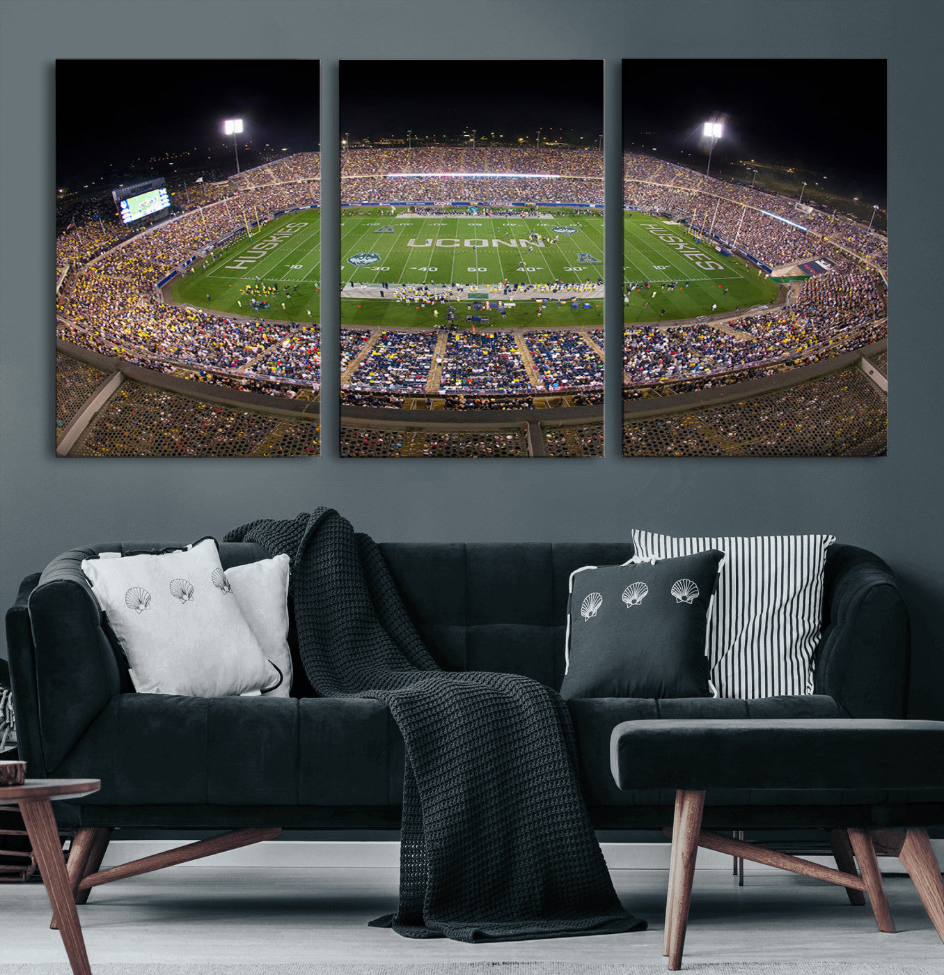 52855-MGV-CV-36X24-The University of Connecticut UCONN Huskies Football Team Print - East Hartford Pratt & Whitney