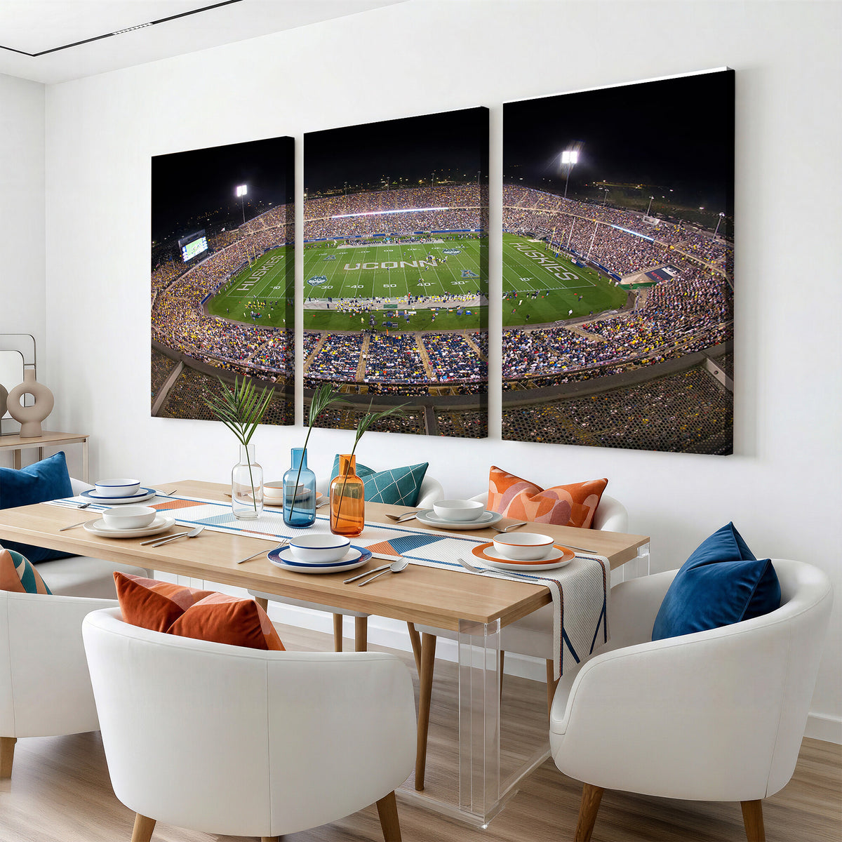 52855-MGV-CV-36X24 - The University of Connecticut UCONN Huskies Football Team Print, East Hartford