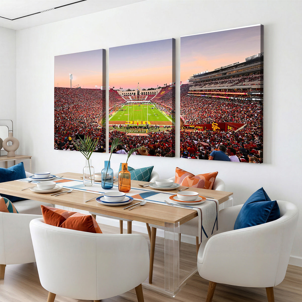 39904-MGV-CV-36X24 - The University of Southern California USC Trojans Football Team Print, Home Bar Wall Decor