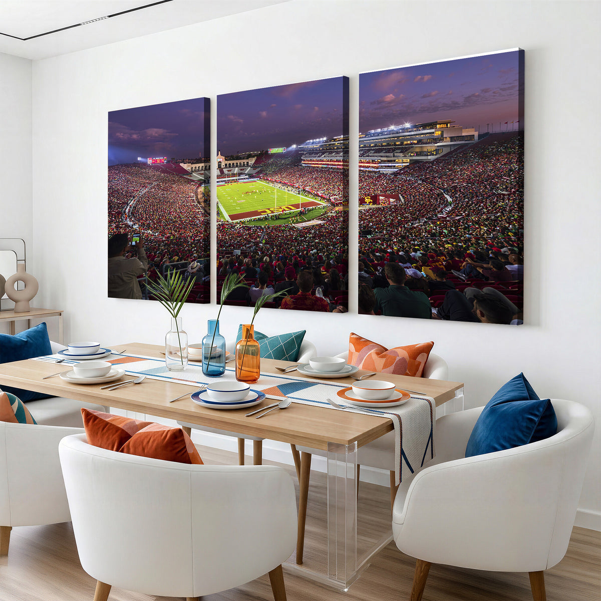 73373-MGV-CV-36X24 - The University of Southern California USC Trojans Football Team Print, Extra Large Game Room Wall Decor