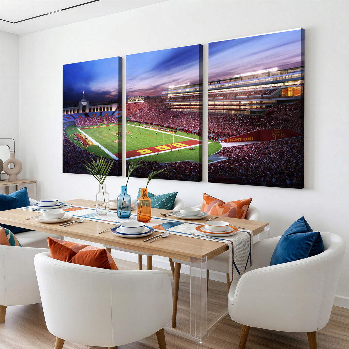 71879-MGV-CV-36X24 - The University of Southern California USC Trojans Football Team Print, Framed and Ready to Hang