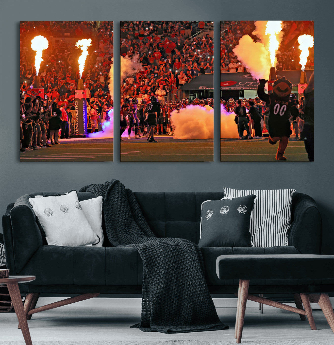 MGV-CV-60X30-3P - The University of Texas at San Antonio Roadrunners Football Team Print - San Antonio Alamodome Wall