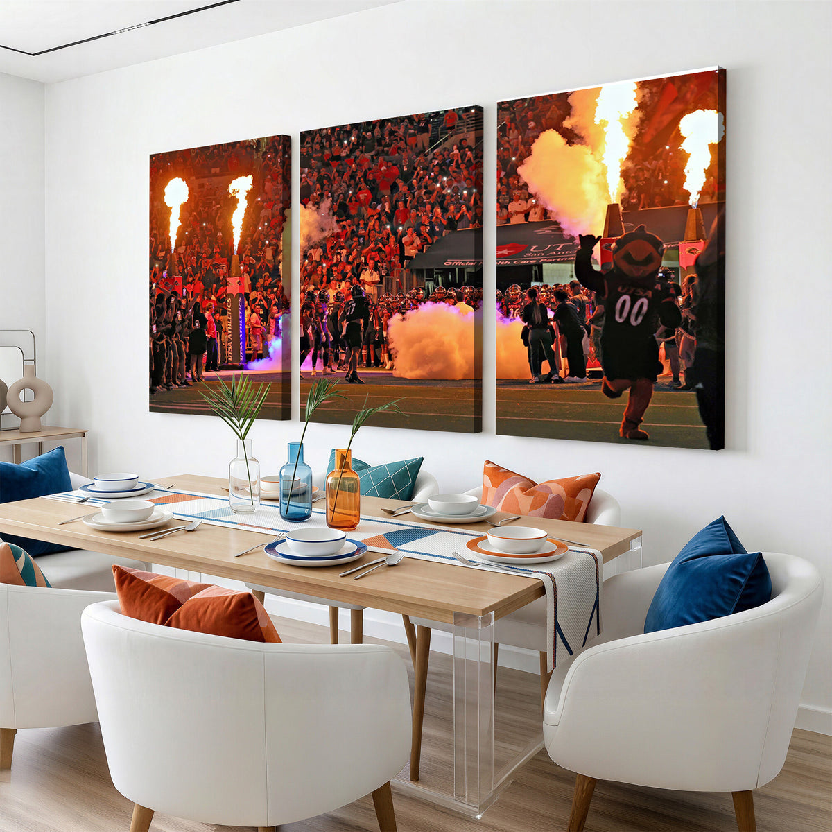 98664-MGV-CV-36X24 - The University of Texas at San Antonio Roadrunners Football Team Print, Extra Large Game Room Wall Decor