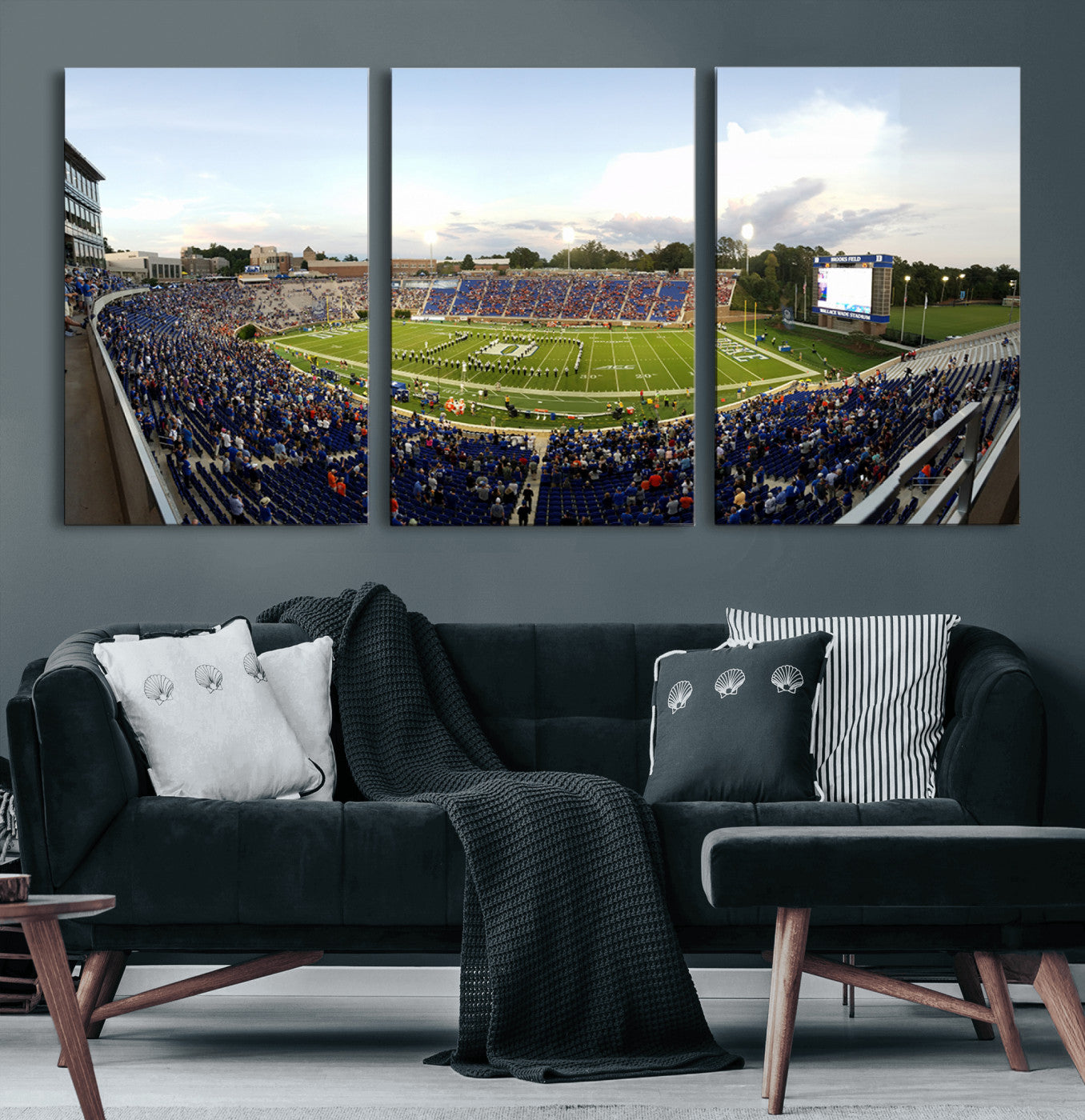 44850-MGV-CV-60X30-3P-The Duke University Blue Devils Football Team Print - Durham Wallace Wade Stadium Wall Art Canvas