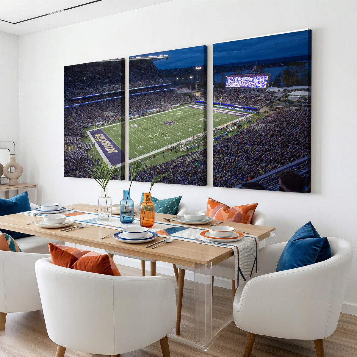 84780-MGV-CV-36X24 - The University of Washington Huskies Football Team Print, Framed and Ready to Hang