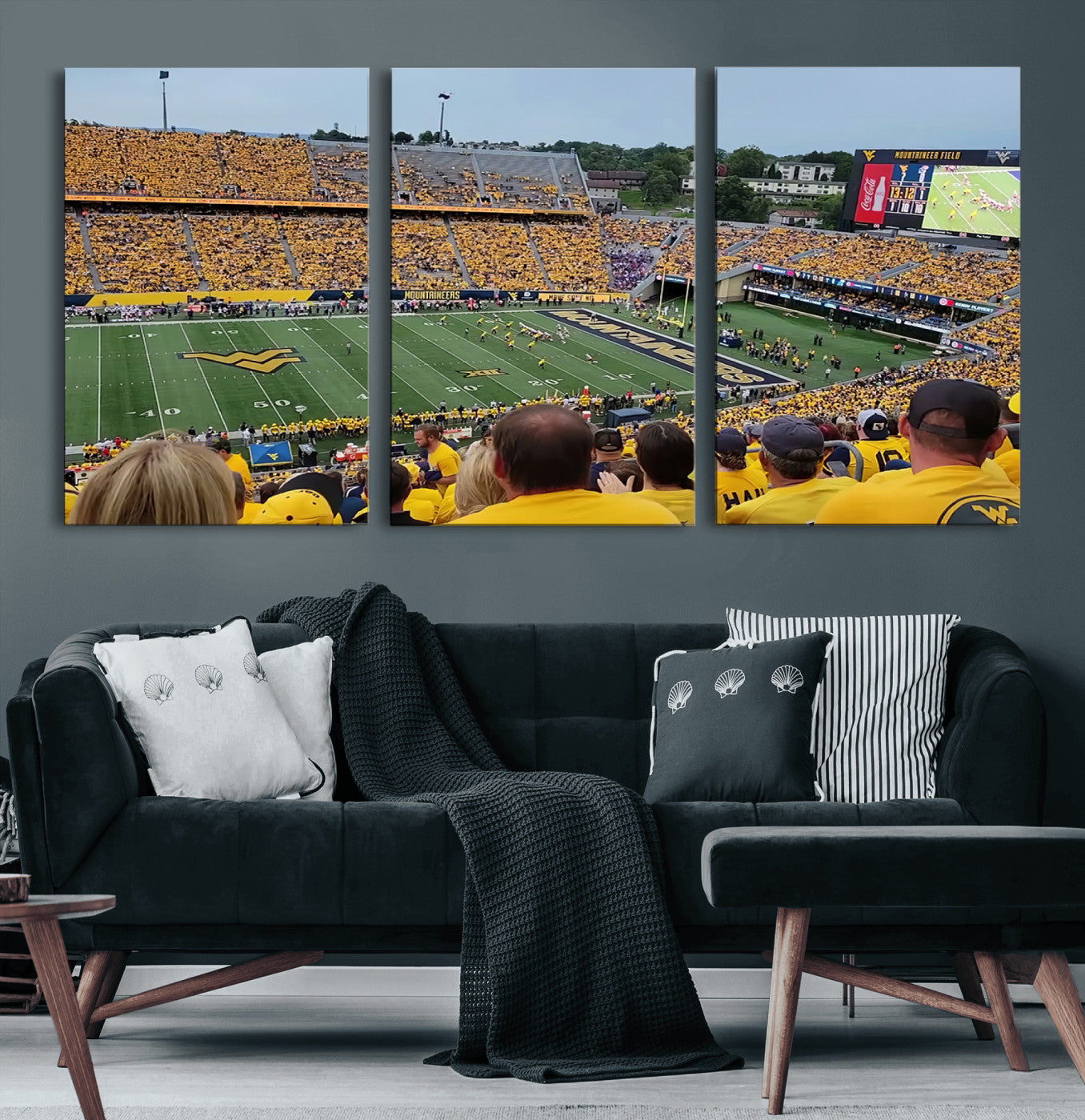 MGV-CV-60X30-3P - Puskar Stadium Canvas Print Wall Art - Morgantown Print - West Virginia University Mountaineers