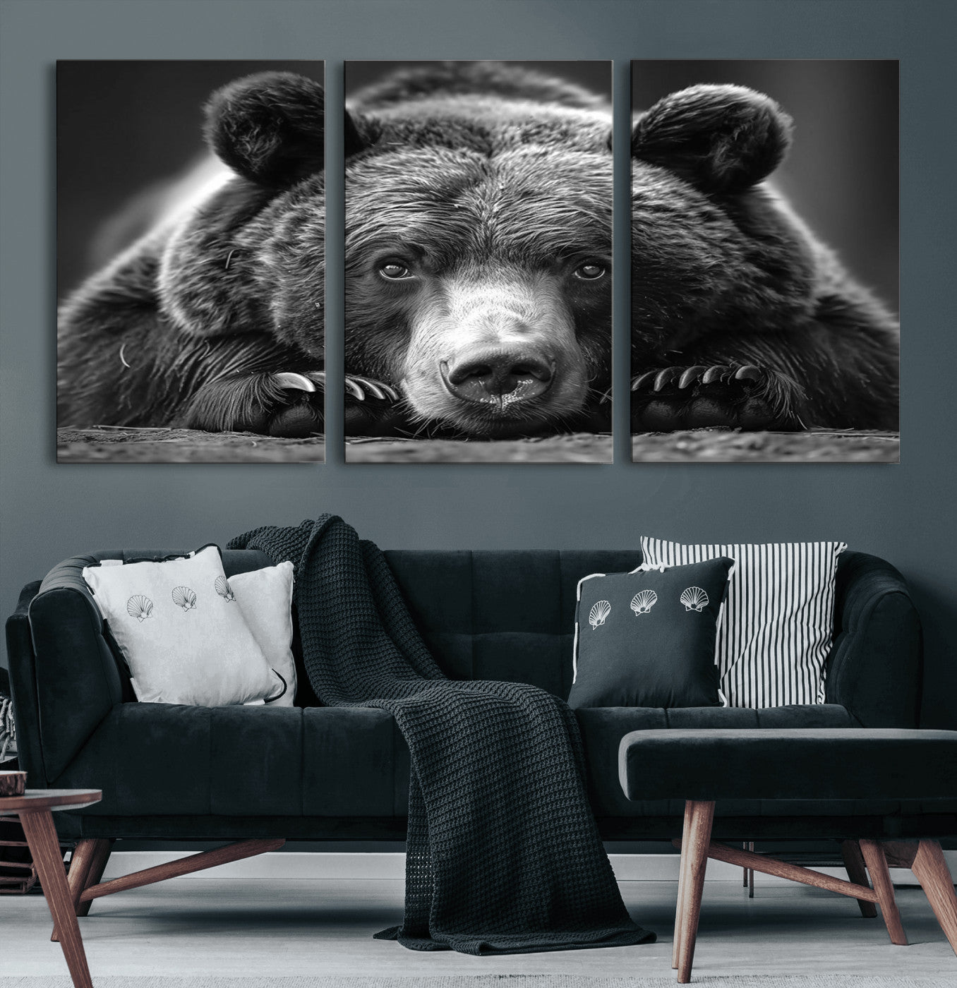 -Resting Grizzly 399 Bear Canvas Print | Ready to Hang Wall Art | Rustic Cabin & Farmhouse Decor |