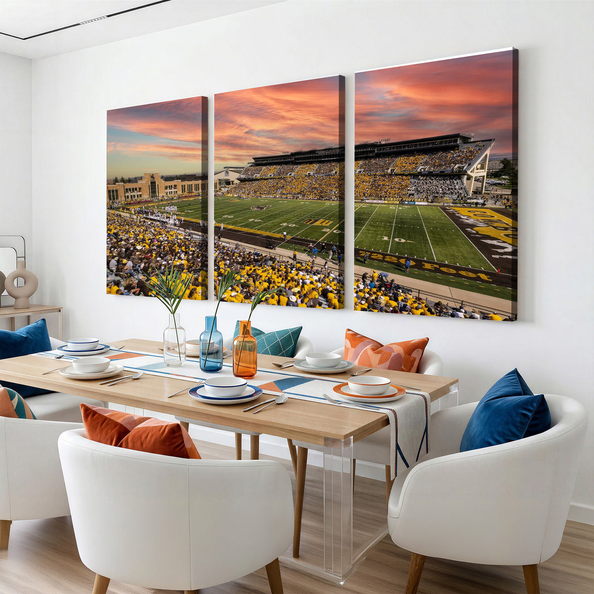 90508-MGV-CV-36X24 - University of Wyoming Cowboys Football Team Print, Laramie, Extra Large Game Room Wall Decor